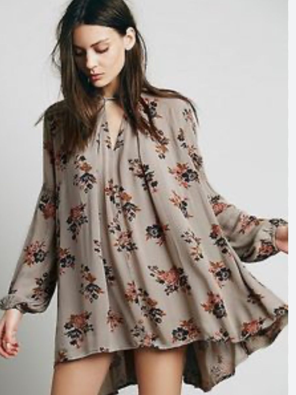 Free People Taupe tunic swing dress